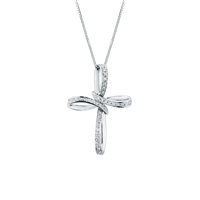 Collana Mirco Visconti Donna Girocollo croce in Oro bianco Diamante 0.19 Ct MV23/20 - MV23/20